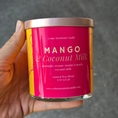 Load image into Gallery viewer, Mango & Coconut Milk Whiskey Glass Soy Candle with colored label
