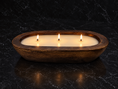 Load image into Gallery viewer, Unscented - 3 Wick Natural Wood Dough Bowl