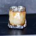 Load image into Gallery viewer, Amber Wave Shaped Glass Candle with Bamboo Lid - Choose Your Scent