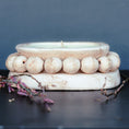 Load image into Gallery viewer, Rose Petals & Birch - 3 Wick Beaded Clay Bowl Candle