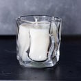 Load image into Gallery viewer, Clear Wave Shaped Glass Candle with Bamboo Lid - Choose Your Scent