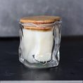Load image into Gallery viewer, Clear Wave Shaped Glass Candle with Bamboo Lid - Choose Your Scent