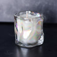 Load image into Gallery viewer, Iridescent Wave Shaped Glass Candle with Bamboo Lid - Choose Your Scent
