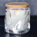 Load image into Gallery viewer, Iridescent Wave Shaped Glass Candle with Bamboo Lid - Choose Your Scent