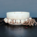 Load image into Gallery viewer, Fresh Brewed Coffee - 3 Wick Beaded Round Pottery Bowl Candle