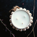 Load image into Gallery viewer, 3 Wick Handmade Beaded Pottery Soy Candle with Tassel