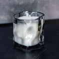 Load image into Gallery viewer, Smoked Gray Wave Shaped Glass Candle with Bamboo Lid - Choose Your Scent