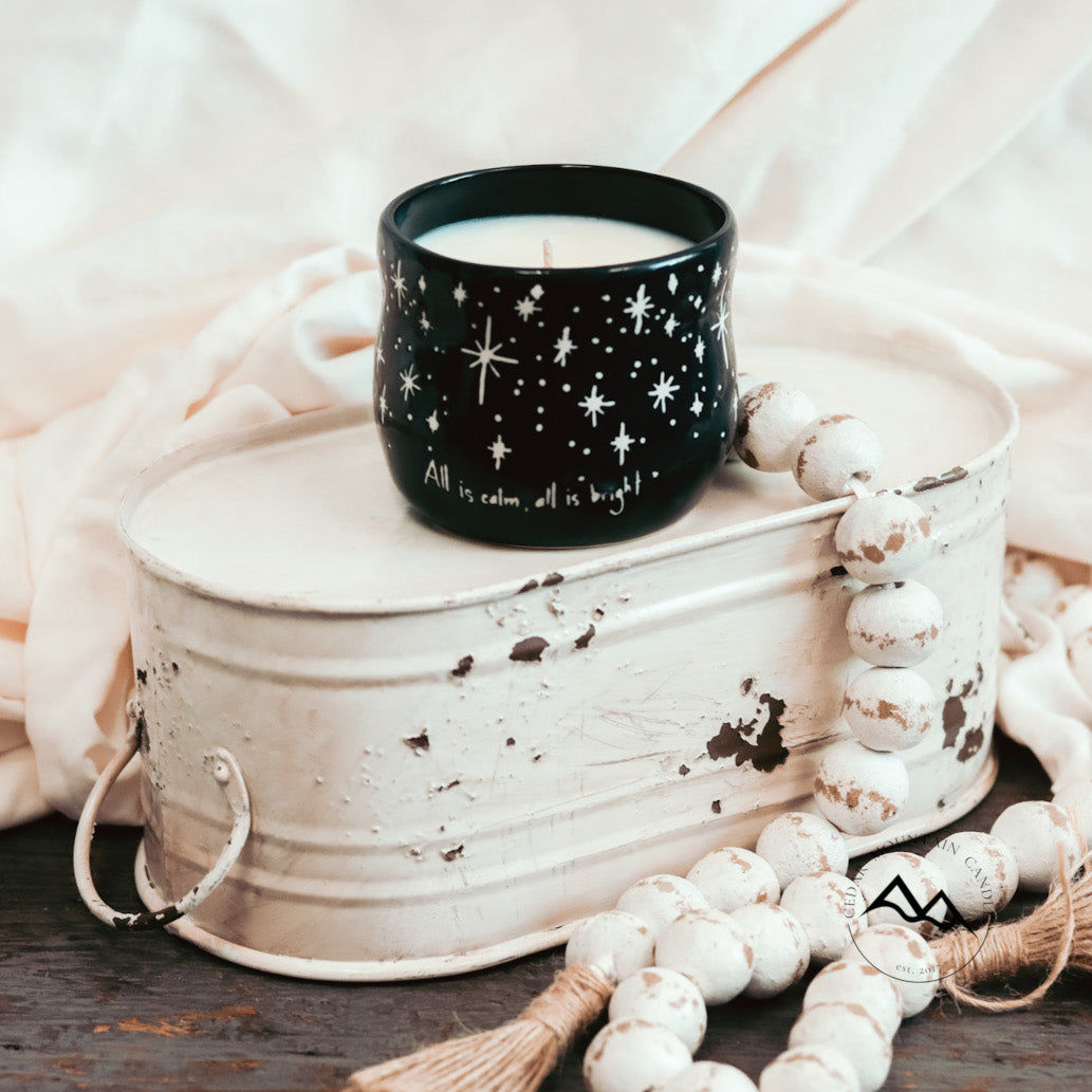All is calm, All is bright Ceramic Pot Planter Soy Candle