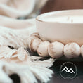 Load image into Gallery viewer, Lemon Pound Cake - 3 Wick Handmade Round Beaded Pottery Soy Candle with Tassel
