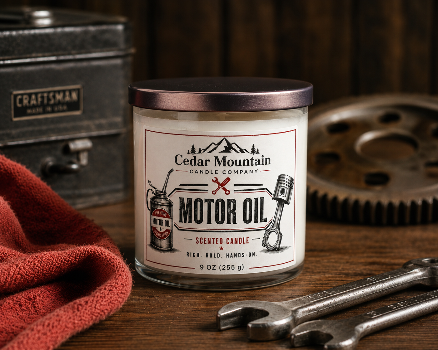 9 oz Motor Oil Scented Candle