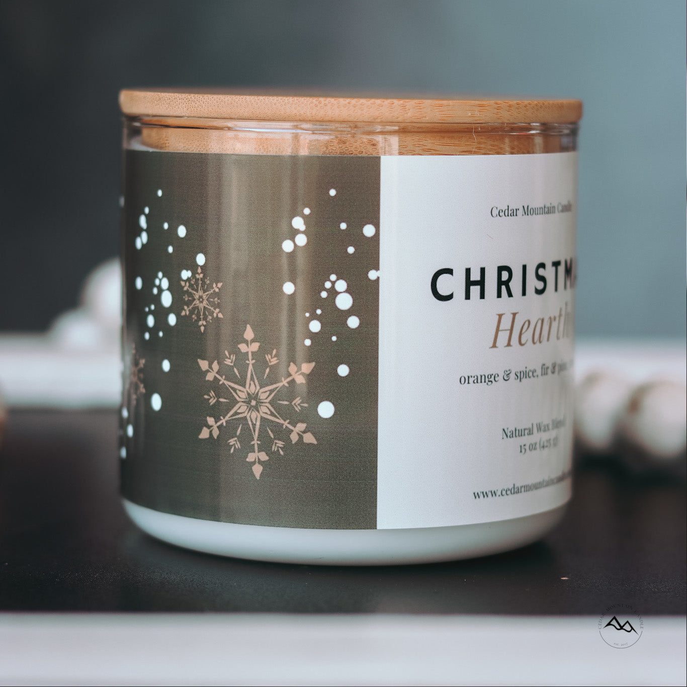 New Look! Christmas Hearth - 3 Wick Jar Candle - Wrap Around Label