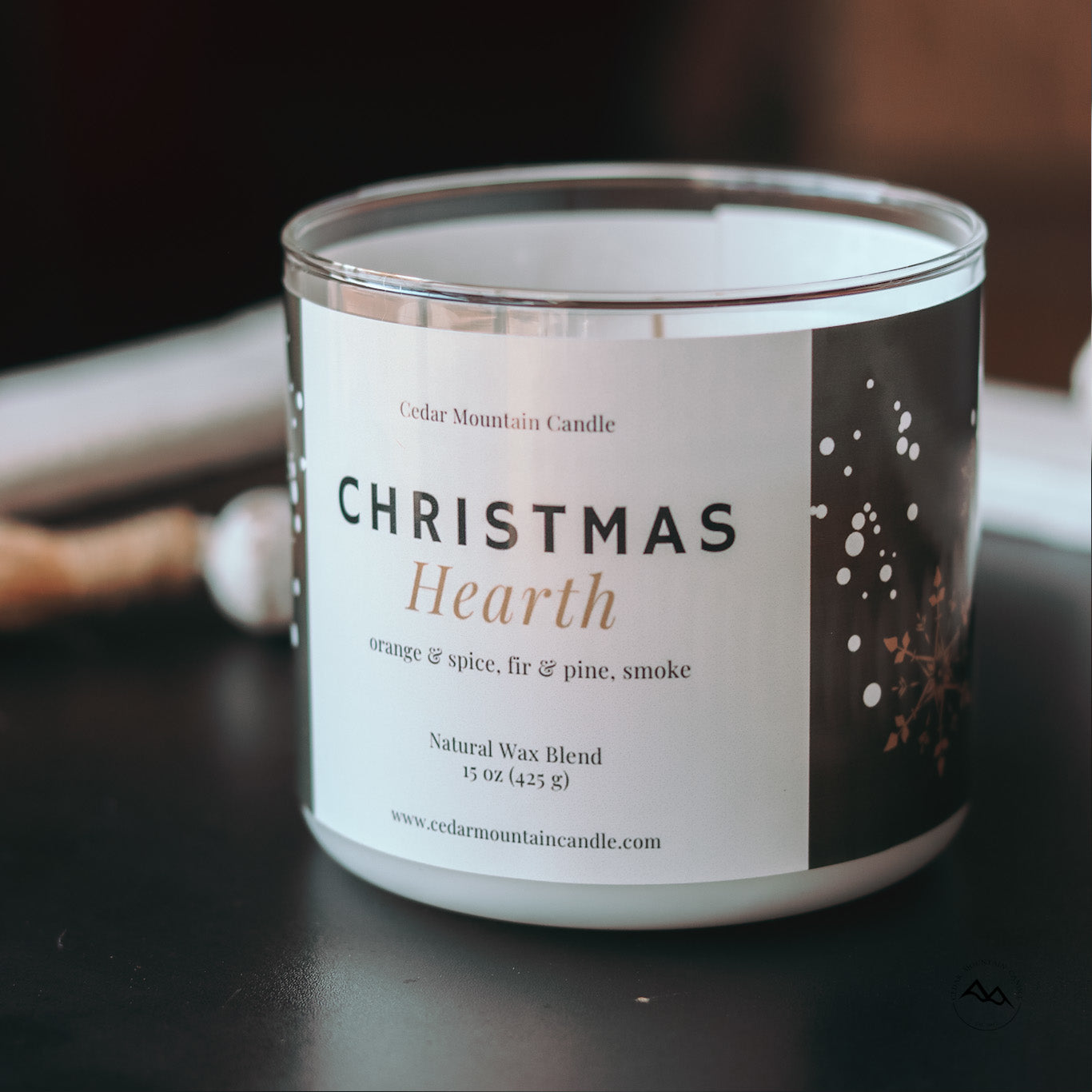 New Look! Christmas Hearth - 3 Wick Jar Candle - Wrap Around Label