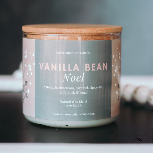 New Look! Vanilla Bean Noel - 3 Wick Jar Candle - Wrap Around Label