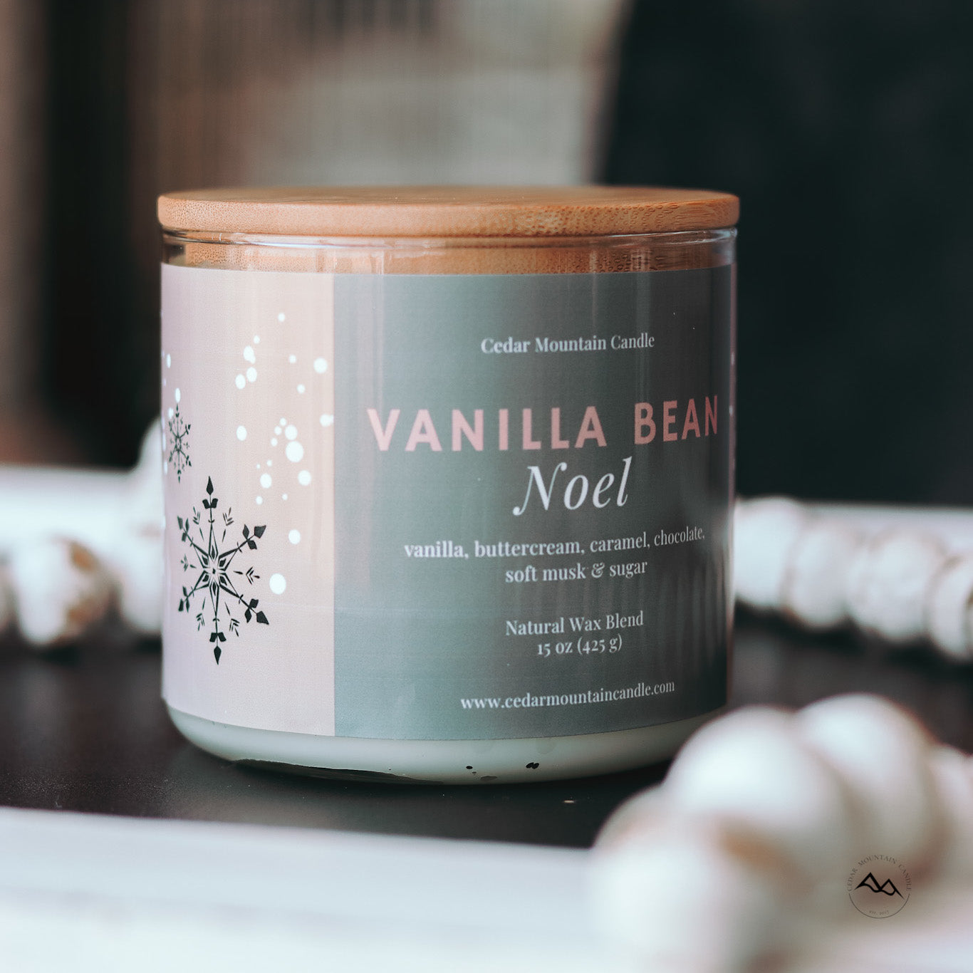 New Look! Vanilla Bean Noel - 3 Wick Jar Candle - Wrap Around Label