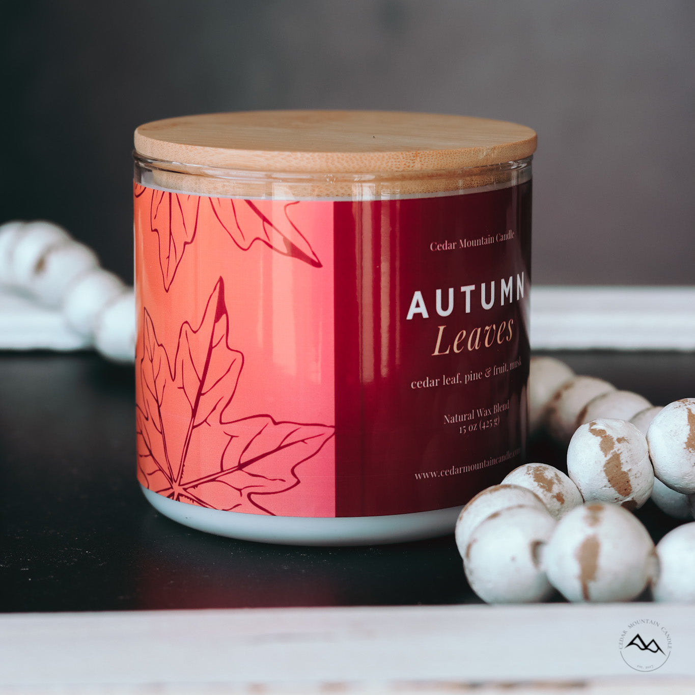 FALL SCENTS 3 Wick Jar Candle - Wrap Around Label