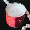 Load image into Gallery viewer, New Look! Autumn Leaves - 3 Wick Jar Candle - Wrap Around Label
