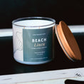 Load image into Gallery viewer, New Look! Beach Linen - 3 Wick Jar Candle - Wrap Around Label
