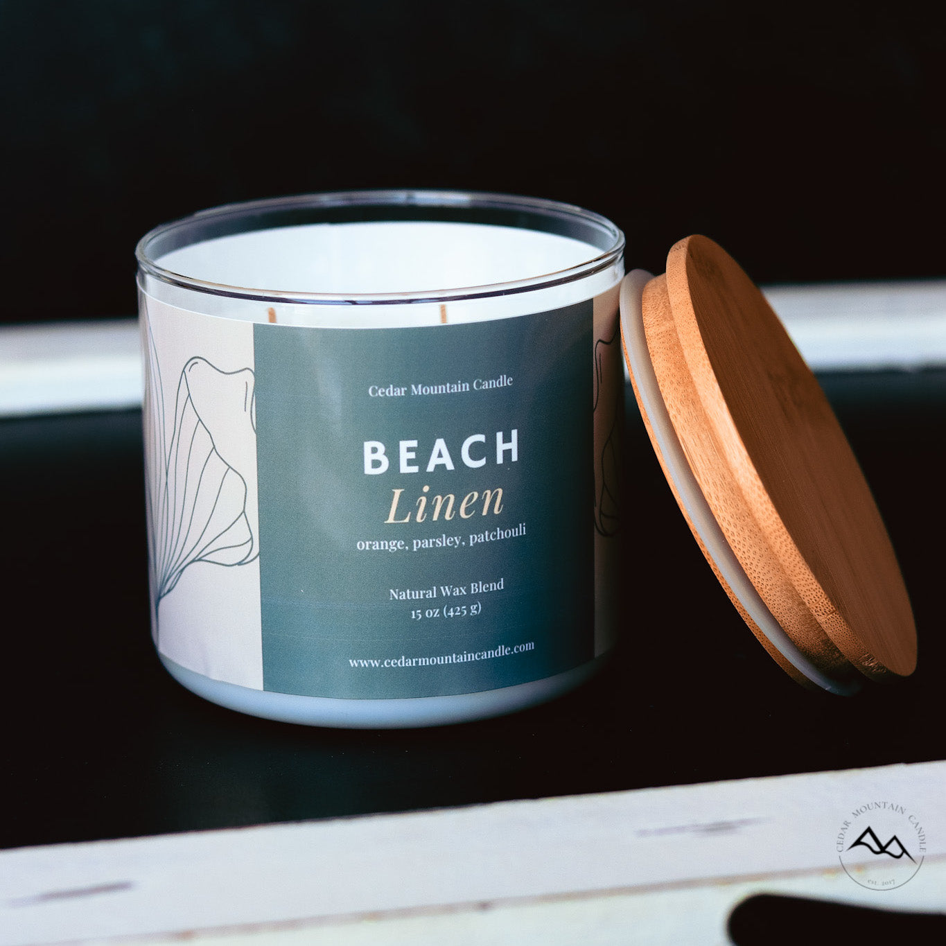 New Look! Beach Linen - 3 Wick Jar Candle - Wrap Around Label