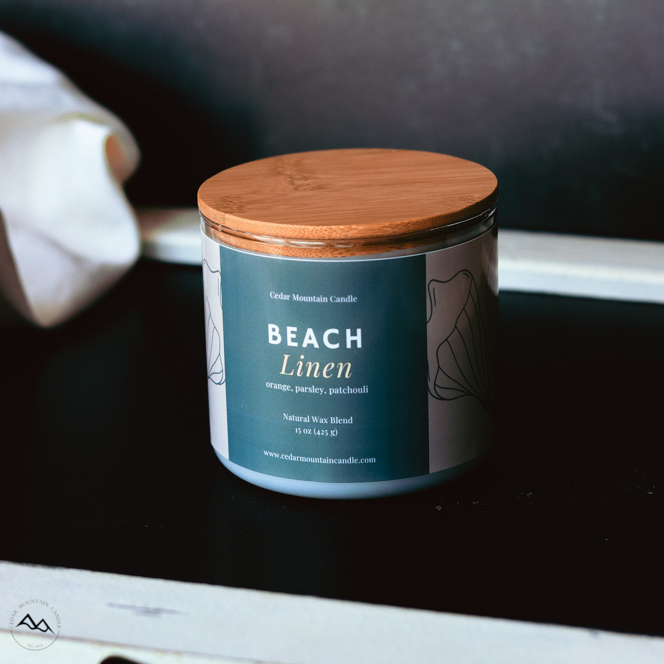 New Look! Beach Linen - 3 Wick Jar Candle - Wrap Around Label