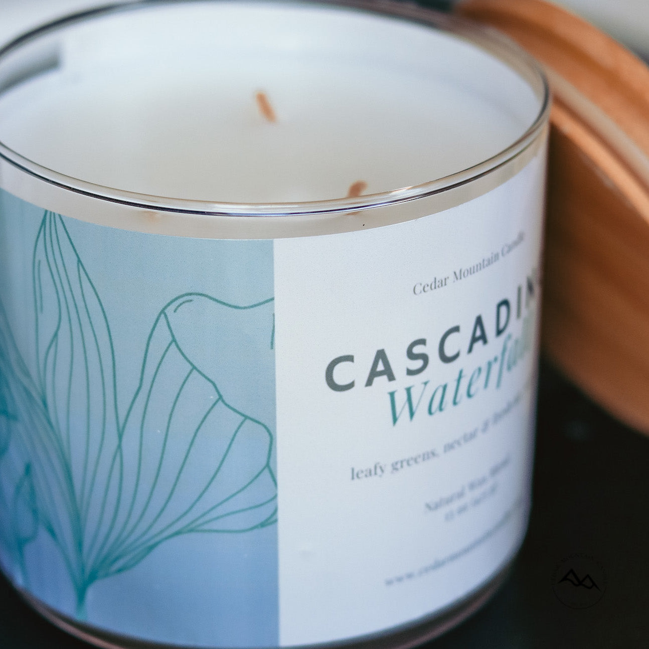 New Look! Cascading Waterfall - 3 Wick Jar Candle - Wrap Around Label