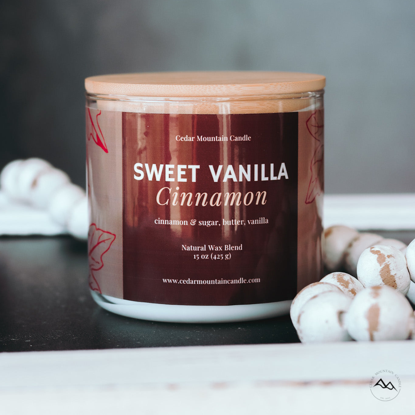 New Look! Sweet Vanilla Cinnamon - 3 Wick Jar Candle - Wrap Around Label