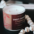 Load image into Gallery viewer, New Look! Sweet Vanilla Cinnamon - 3 Wick Jar Candle - Wrap Around Label
