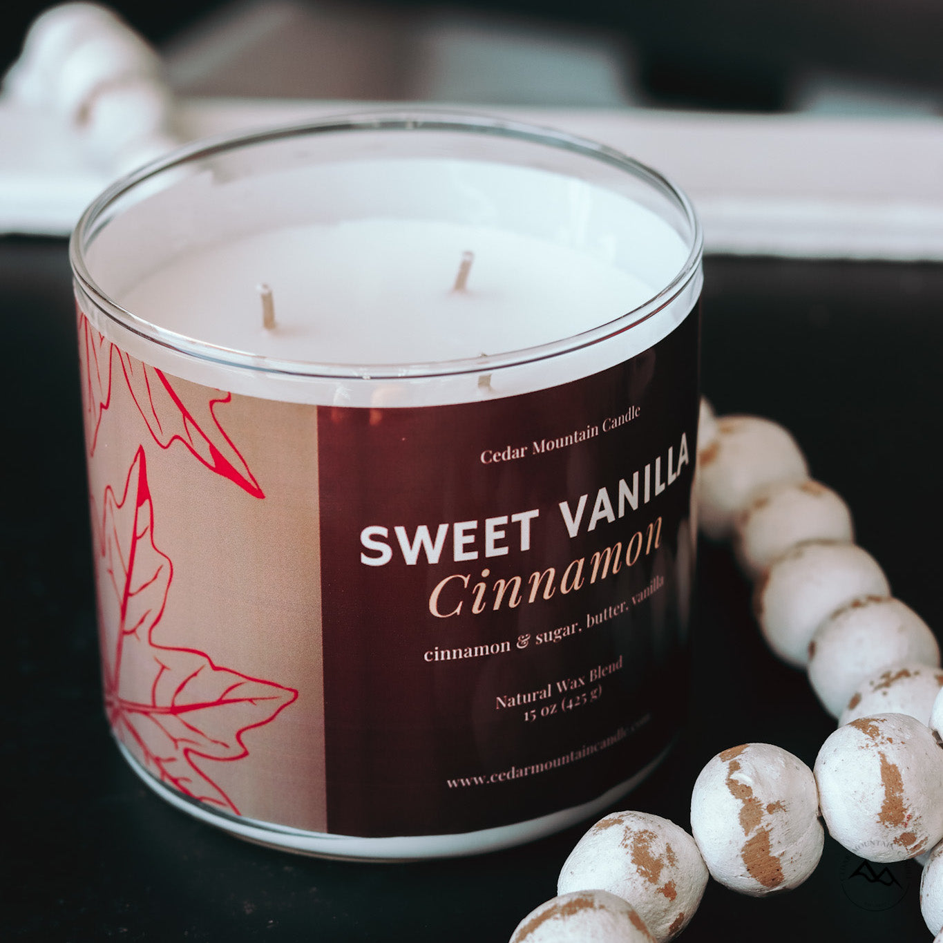 New Look! Sweet Vanilla Cinnamon - 3 Wick Jar Candle - Wrap Around Label