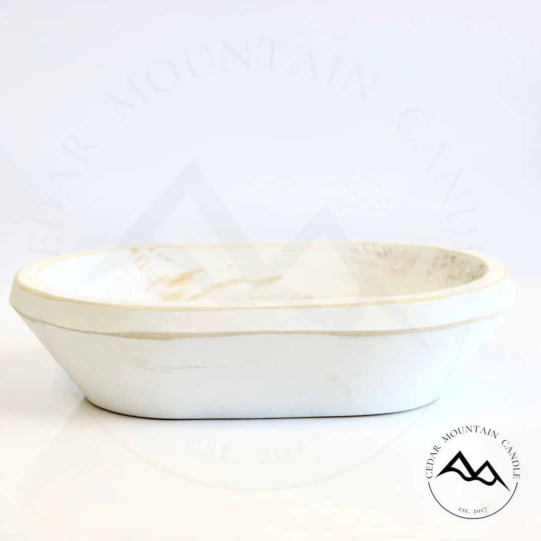 CLEARANCE 3 Wick White Wood Dough Bowl Soy Candle - Choose Your Scent