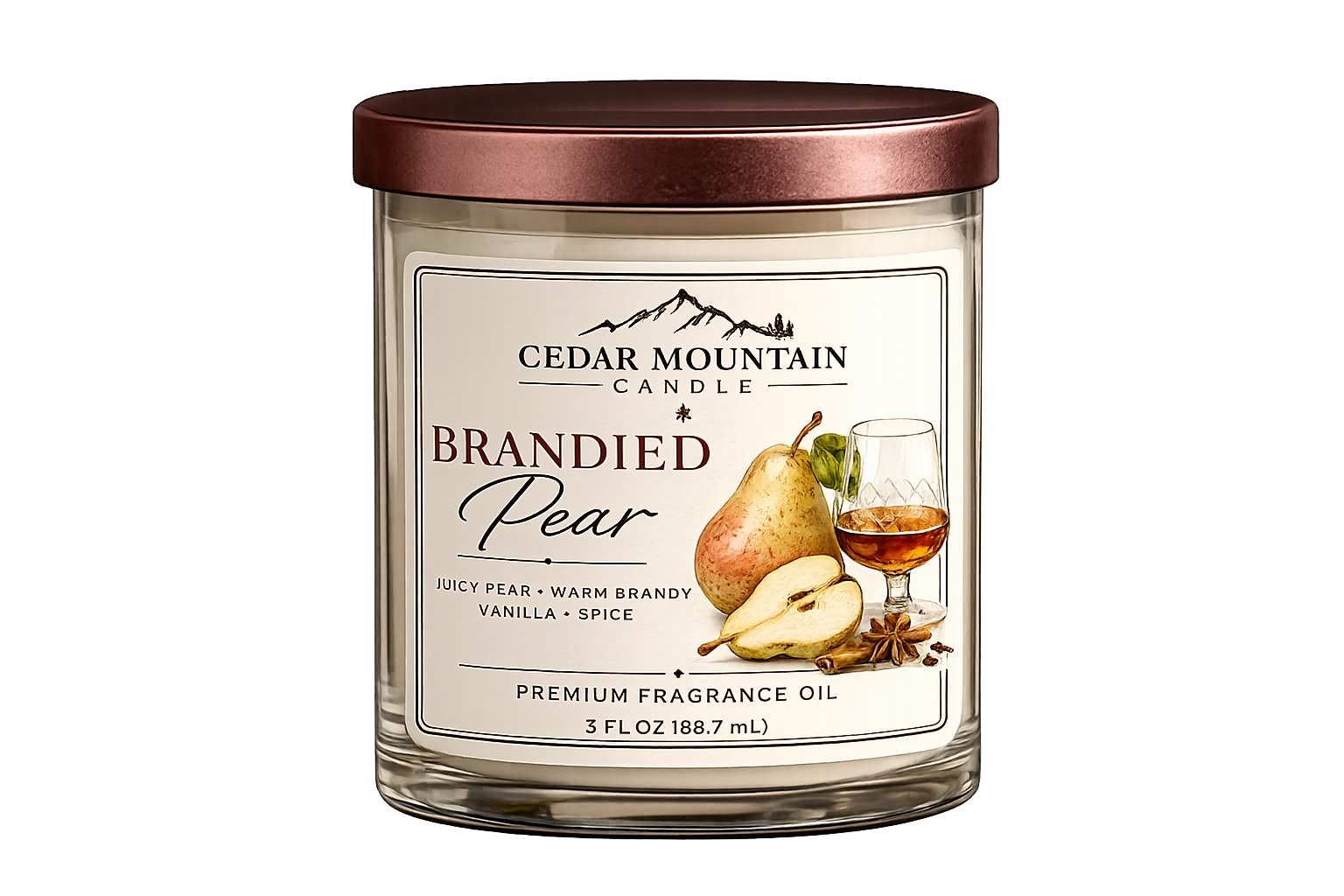 Brandied Pear 9 oz Soy Candle