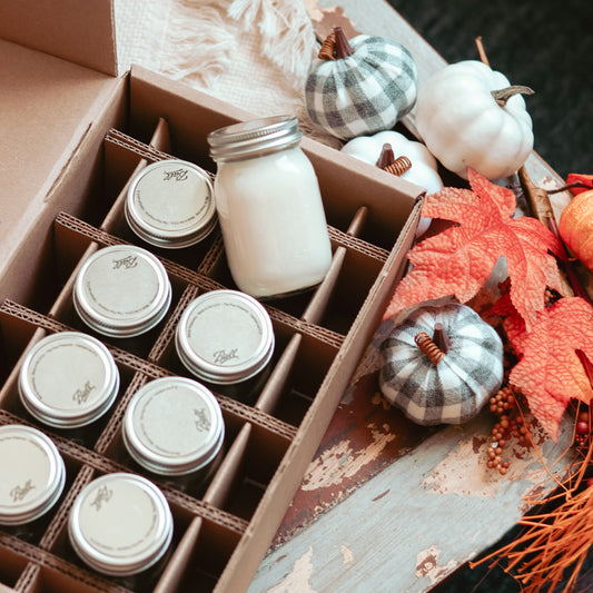 Fall Mini Mason Jar Candle Set - Set of 8