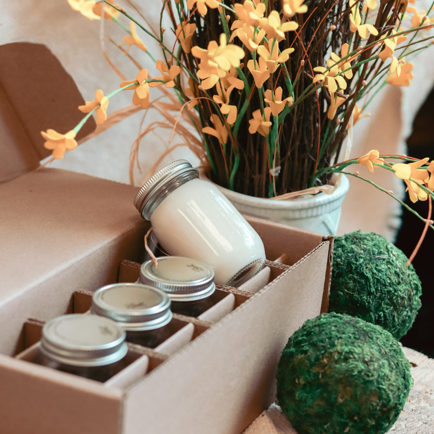 Spring & Summer Mini Mason Jar Candle Set - Set of 4