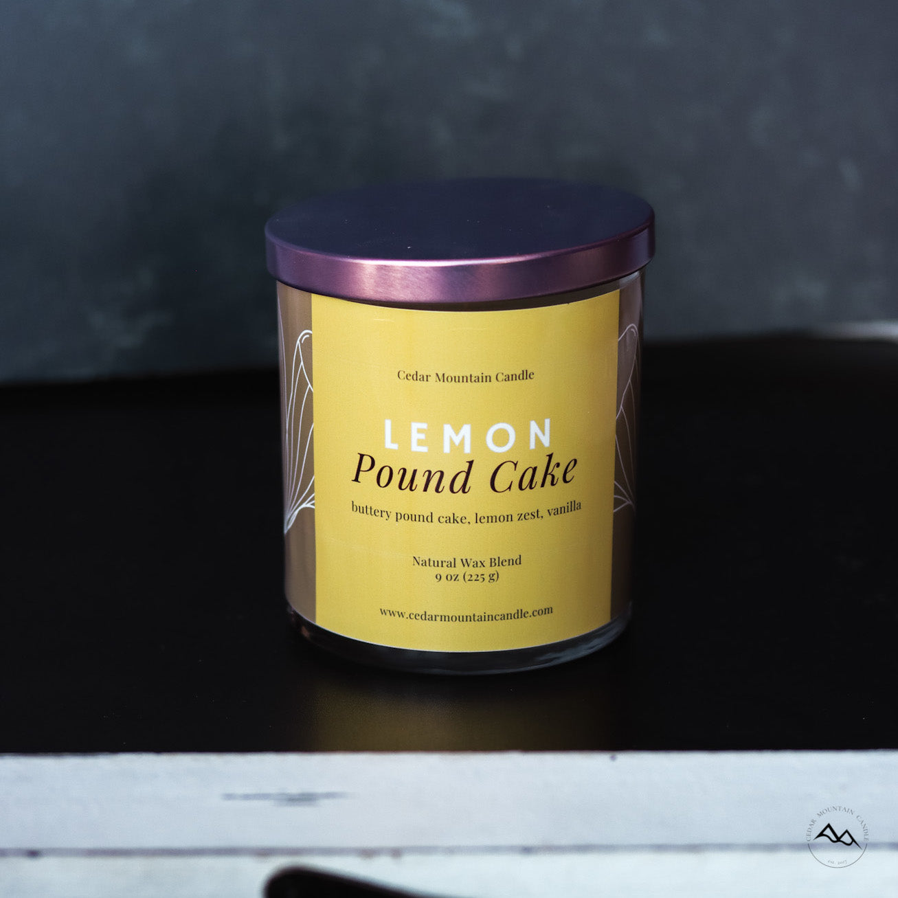 New Look! Lemon Pound Cake - 9 oz Whiskey Jar Candle - Wrap Around Label