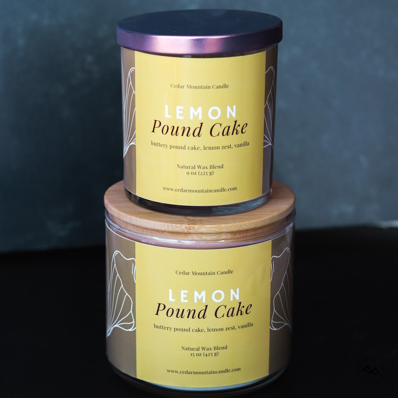 New Look! Lemon Pound Cake - 9 oz Whiskey Jar Candle - Wrap Around Label