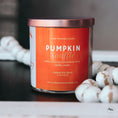 Load image into Gallery viewer, New Look! Pumpkin Soufflé - 9 oz Whiskey Jar Candle - Wrap Around Label
