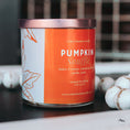 Load image into Gallery viewer, New Look! Pumpkin Soufflé - 9 oz Whiskey Jar Candle - Wrap Around Label
