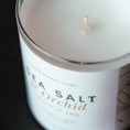 Load image into Gallery viewer, New Look! Sea Salt & Orchid - 9 oz Whiskey Jar Candle - Wrap Around Label
