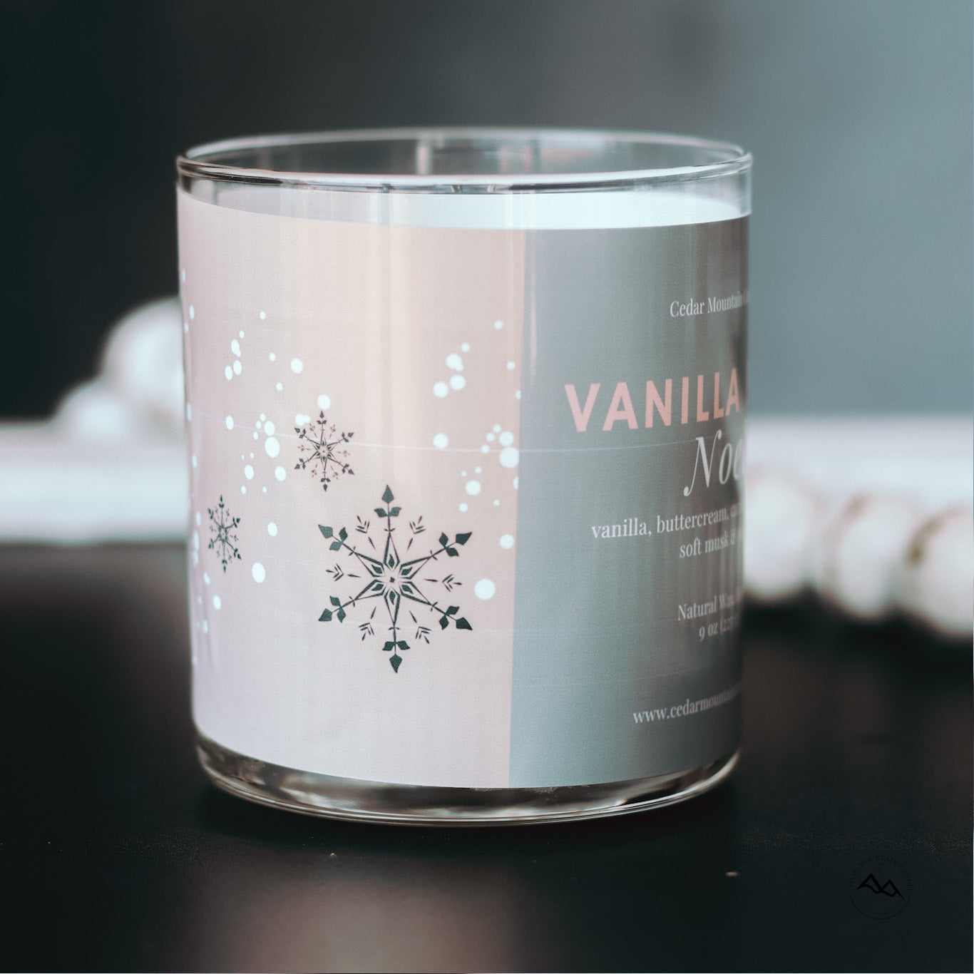 WINTER & HOLIDAY 9 oz Whiskey Jar Candle - Wrap Around Label