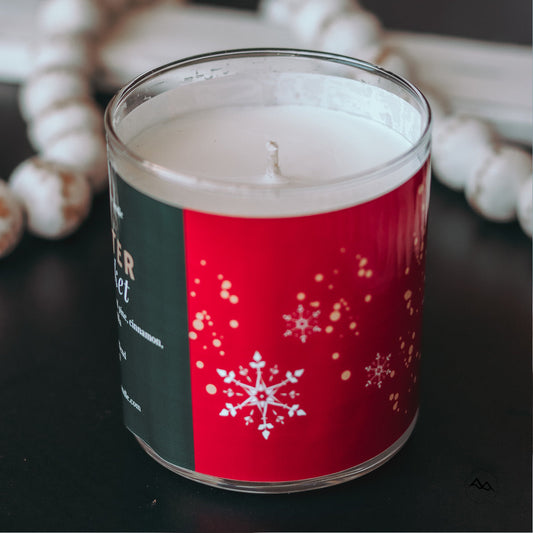 WINTER & HOLIDAY 9 oz Whiskey Jar Candle - Wrap Around Label