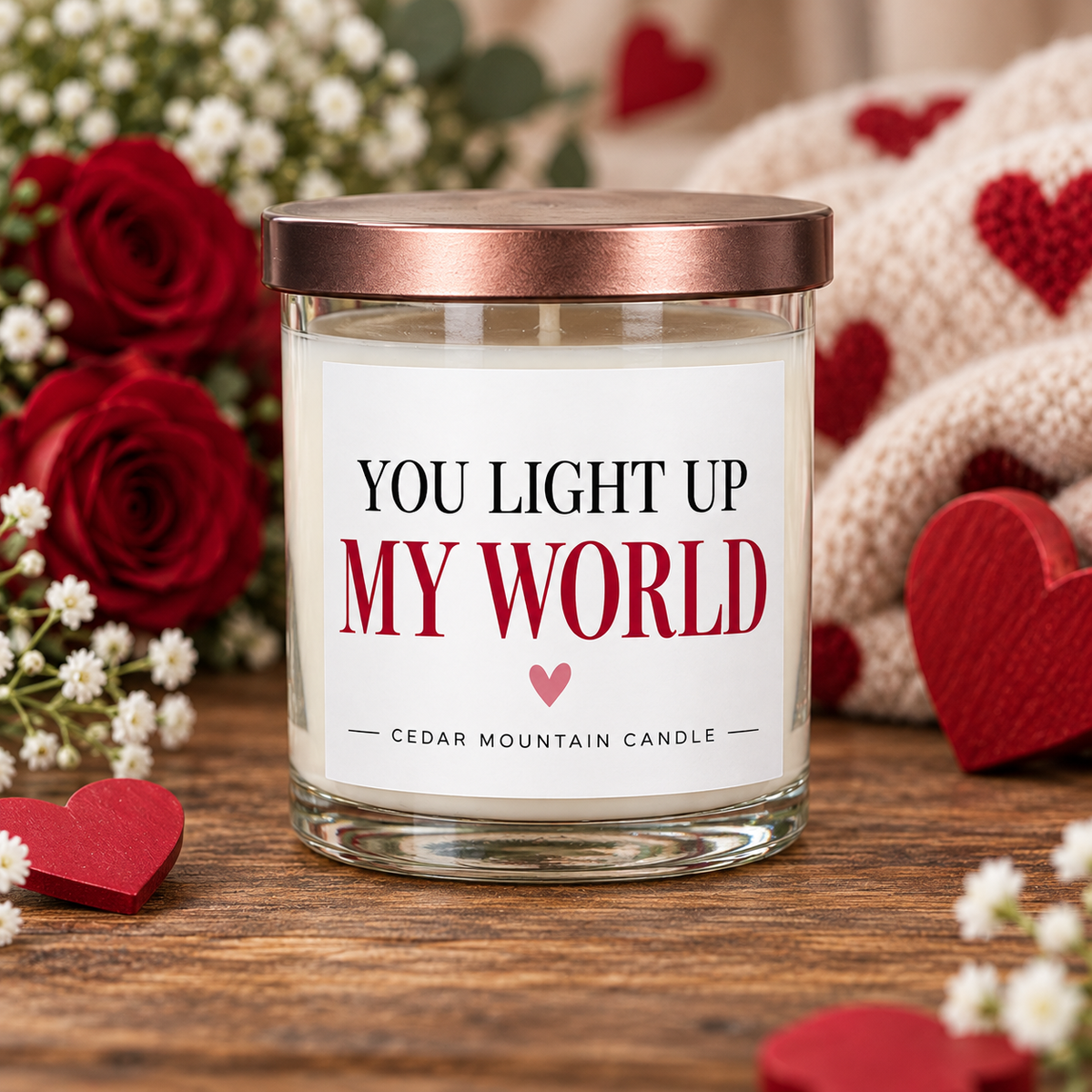 You Light Up My World Valentine's Day Starfruit & Mandarin 9 oz candle hero