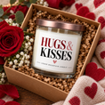 Load image into Gallery viewer, Hugs & Kisses candle displayed in a Valentine gift box
