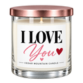 Load image into Gallery viewer, I Love You whiskey jar candle isolated on a plain background
