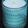 Load image into Gallery viewer, CLEARANCE Blue Hobnail Beaded Glass Soy Candle - Exotic Beach
