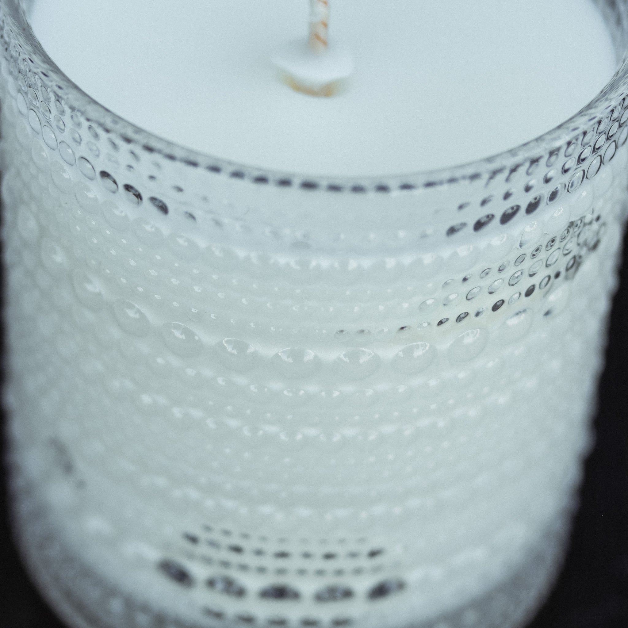 CLEARANCE Clear Hobnail Beaded Glass Soy Candle - Cascading Waterfall