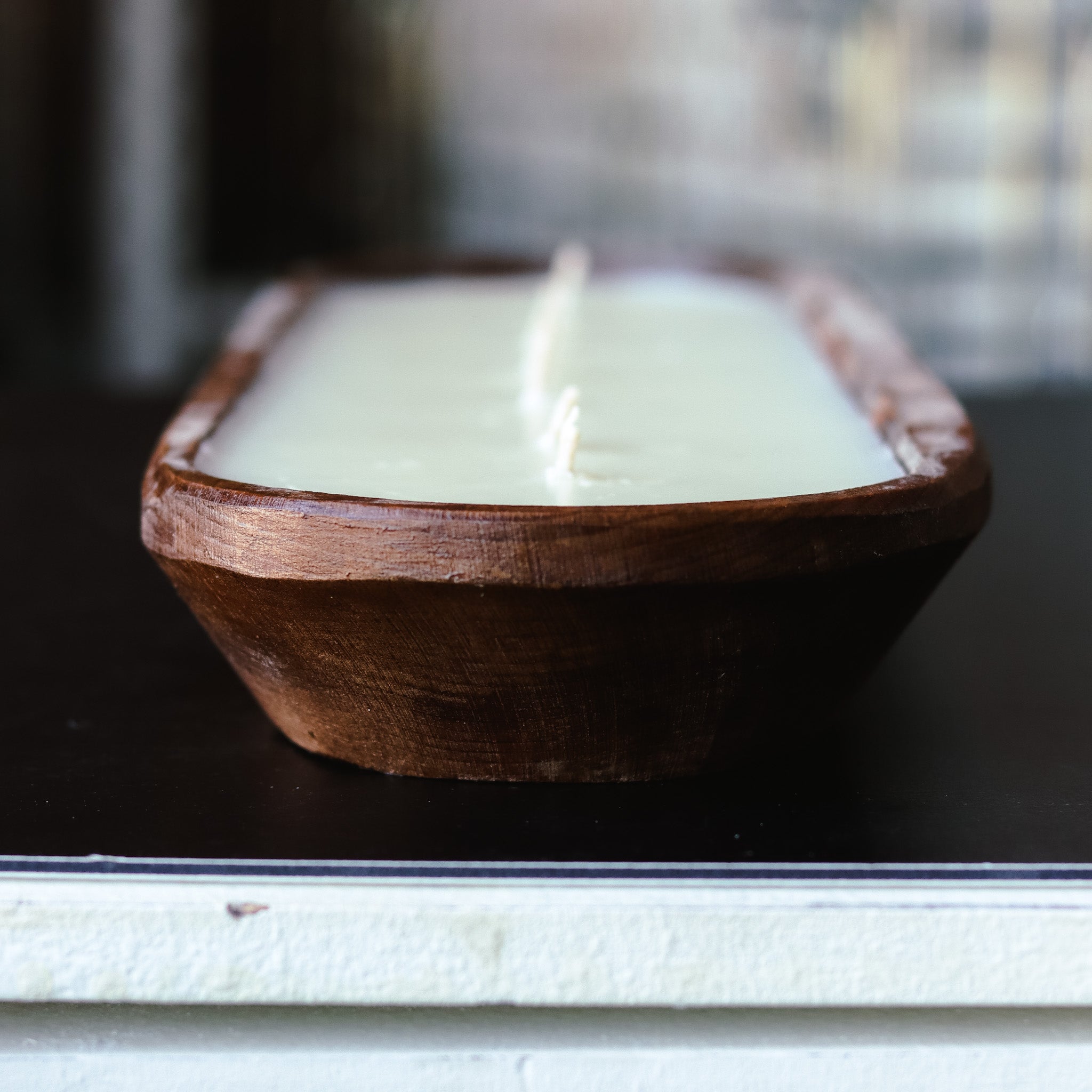 Orange Evergreen - 7 Wick Natural Wood Dough Bowl Candle