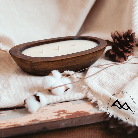 NEW: 3 Wick Natural Wood Dough Bowl - Choose Your Scent