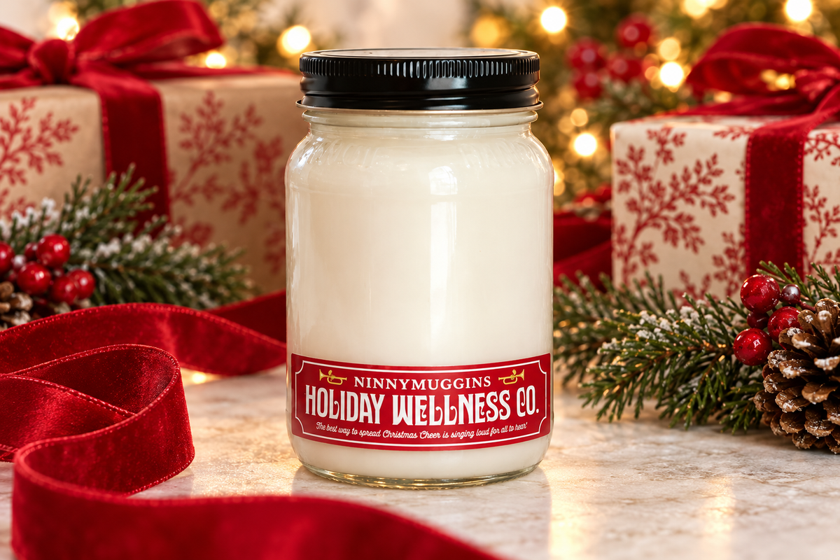 Elf Ninnymuggins  13 oz Mason Jar Soy Candle - Winter Scents