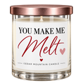 Load image into Gallery viewer, You Make Me Melt whiskey jar candle isolated on a plain background
