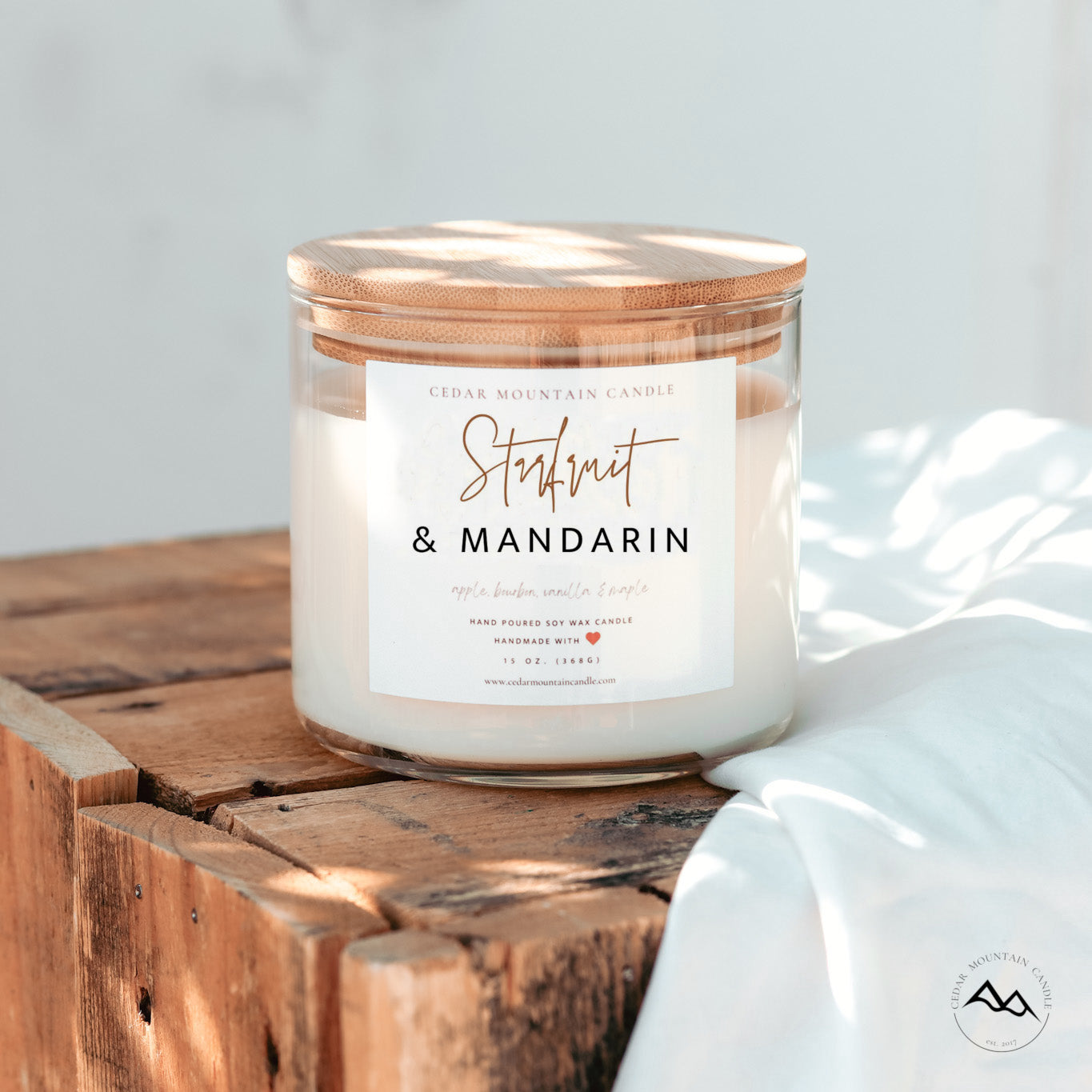 Starfruit & Mandarin - Bamboo Lid 3 Wick Jar Candle