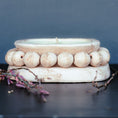 Load image into Gallery viewer, 3 Wick Pottery Dough Bowl Soy Candle - With Beads
