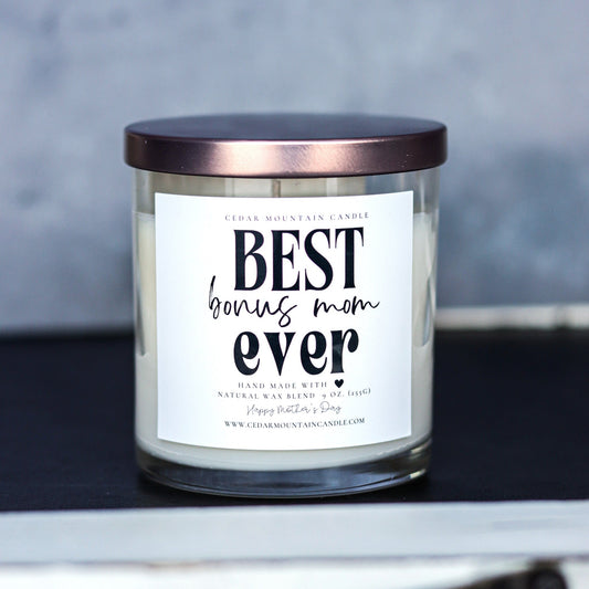 "Best Bonus Mom Ever" - Mother's Day Whiskey Glass Candle